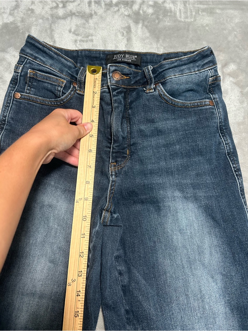 Judy Blue Wide Leg Crop Jeans Women’s 5/27 Dark Wash Denim - Picture 5 of 6